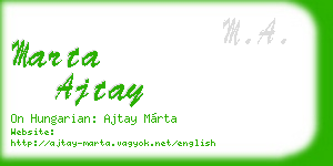 marta ajtay business card