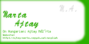 marta ajtay business card